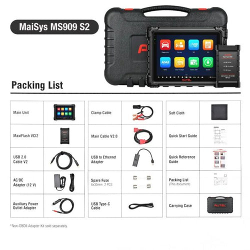 Autel MaxiSys MS909 S2 Bi-Directional Diagnostic Scanner, ECU Coding, J2534 & Topology 3.0